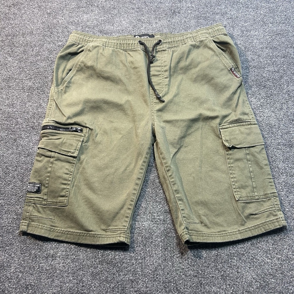 Akademiks Vintage Y2K Cargo Shorts Size XL Drawstring Stretch Streetwear Utility